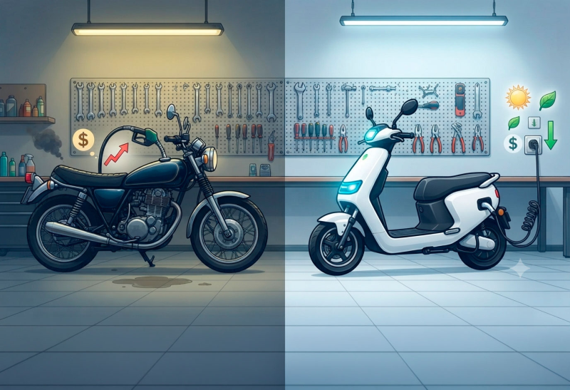 Quanto custa recarregar uma scooter el�trica vs. abastecer uma moto a combust�o?